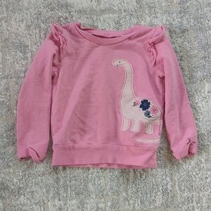 Carter's Simple Joys Pink Sweatshirt with Dinosaur Design Size 2T